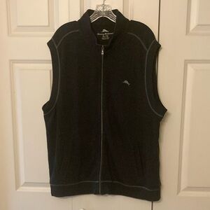 Tommy Bahama mens black warmup vest XL full zip